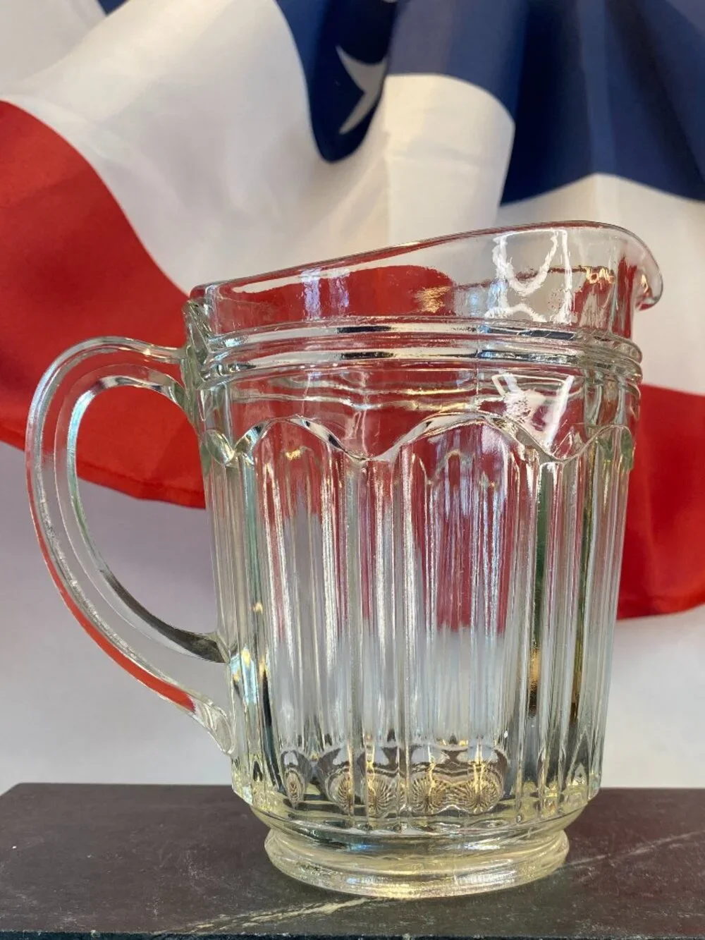 Vintage 1930's Anchor Hocking Colonial Glass Large Creamer/Small Juice Pitcher